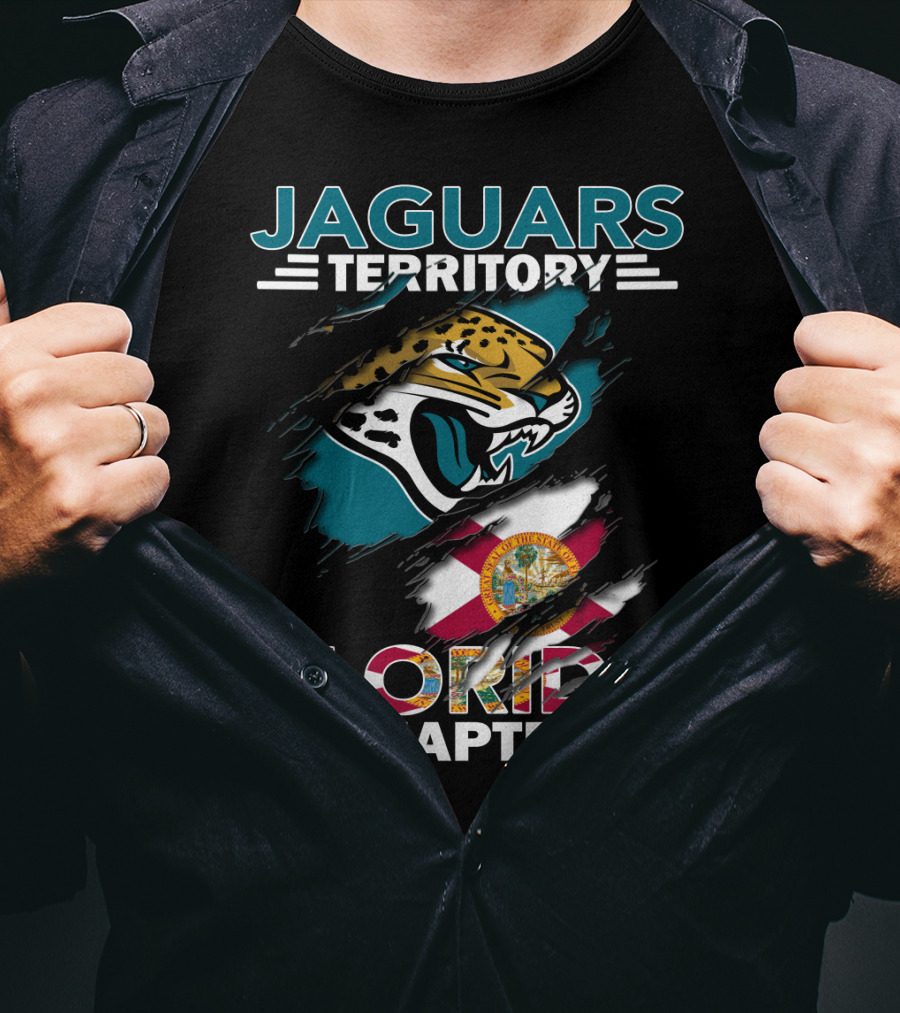 Jaguars Territory Florida Chapter With Logo And State Flag Elements T-Shirt