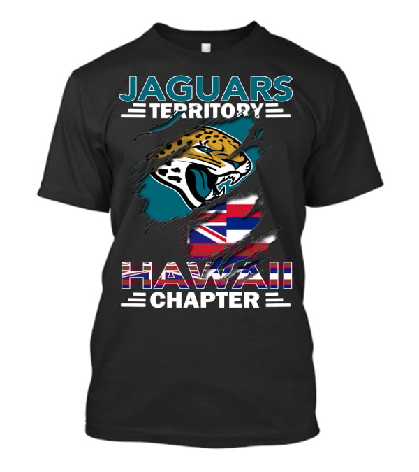 Jaguars Territory Hawaii Chapter Flag Rips With Jaguar T-Shirt