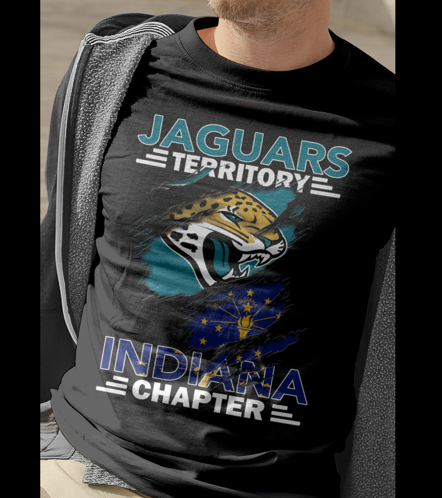Jaguars Territory Indiana Chapter Flag And Logo Alignment T-Shirt
