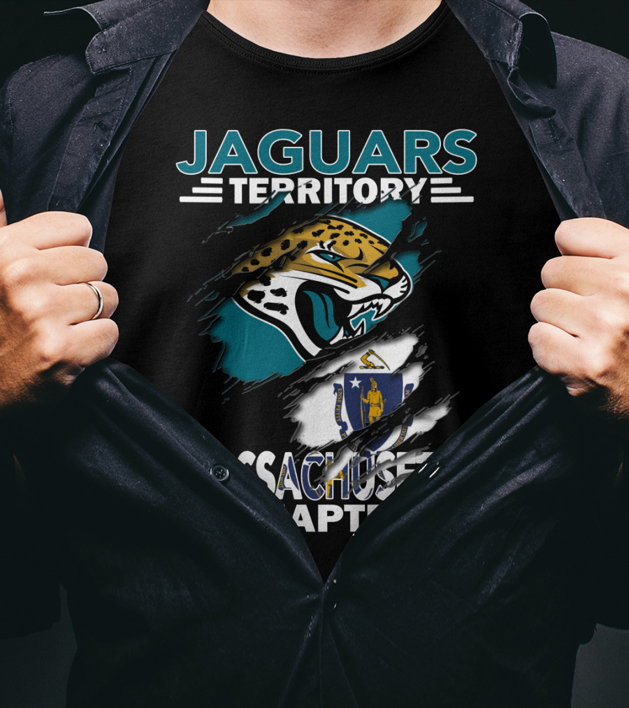 Jaguars Territory Massachusetts Chapter Jaguars Logo With Massachusetts Flag T-Shirt