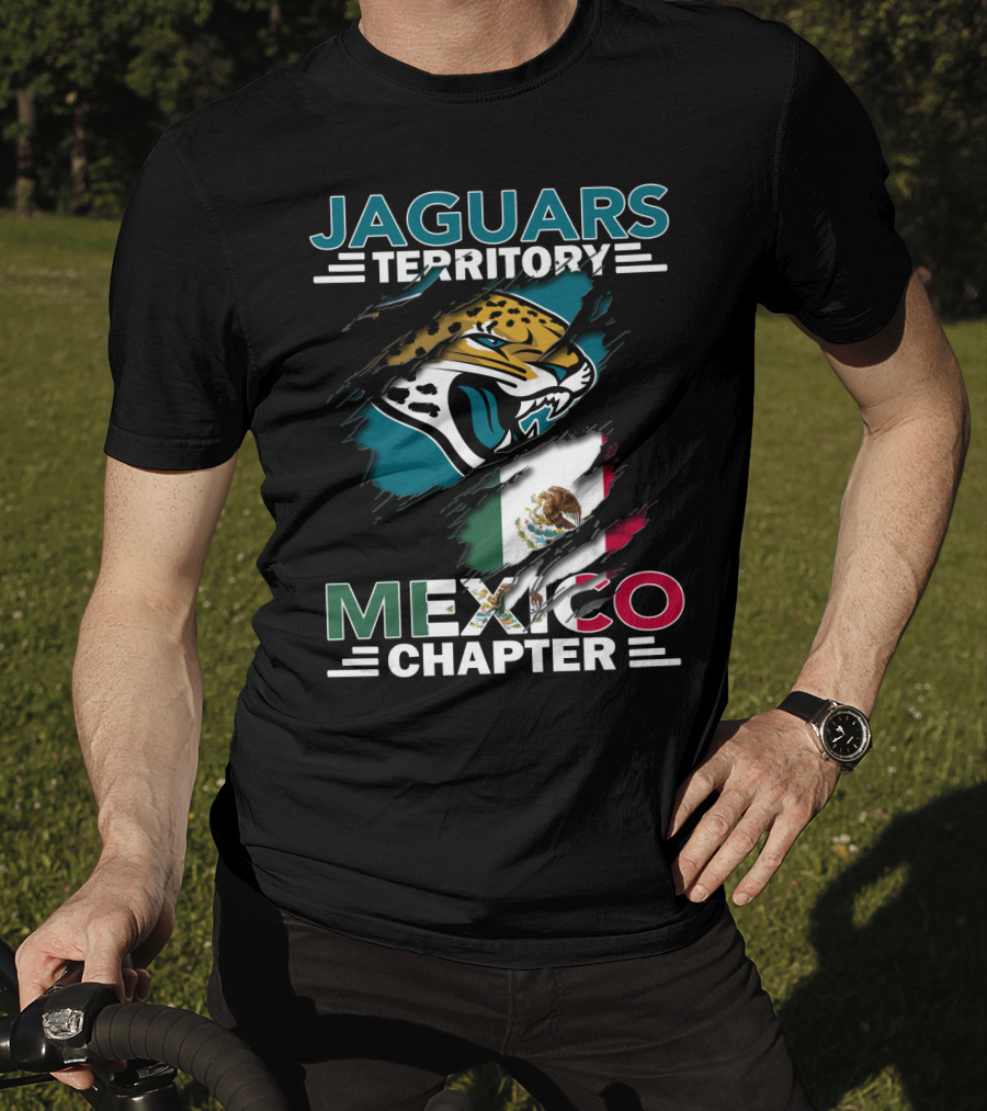 Jaguars Territory Mexico Chapter With Jaguar Mascot And Mexican Flag T-Shirt