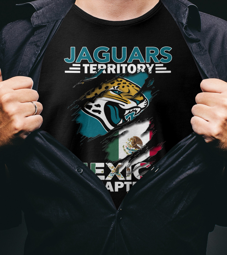 Jaguars Territory Mexico Chapter With Jaguar Mascot And Mexican Flag T-Shirt