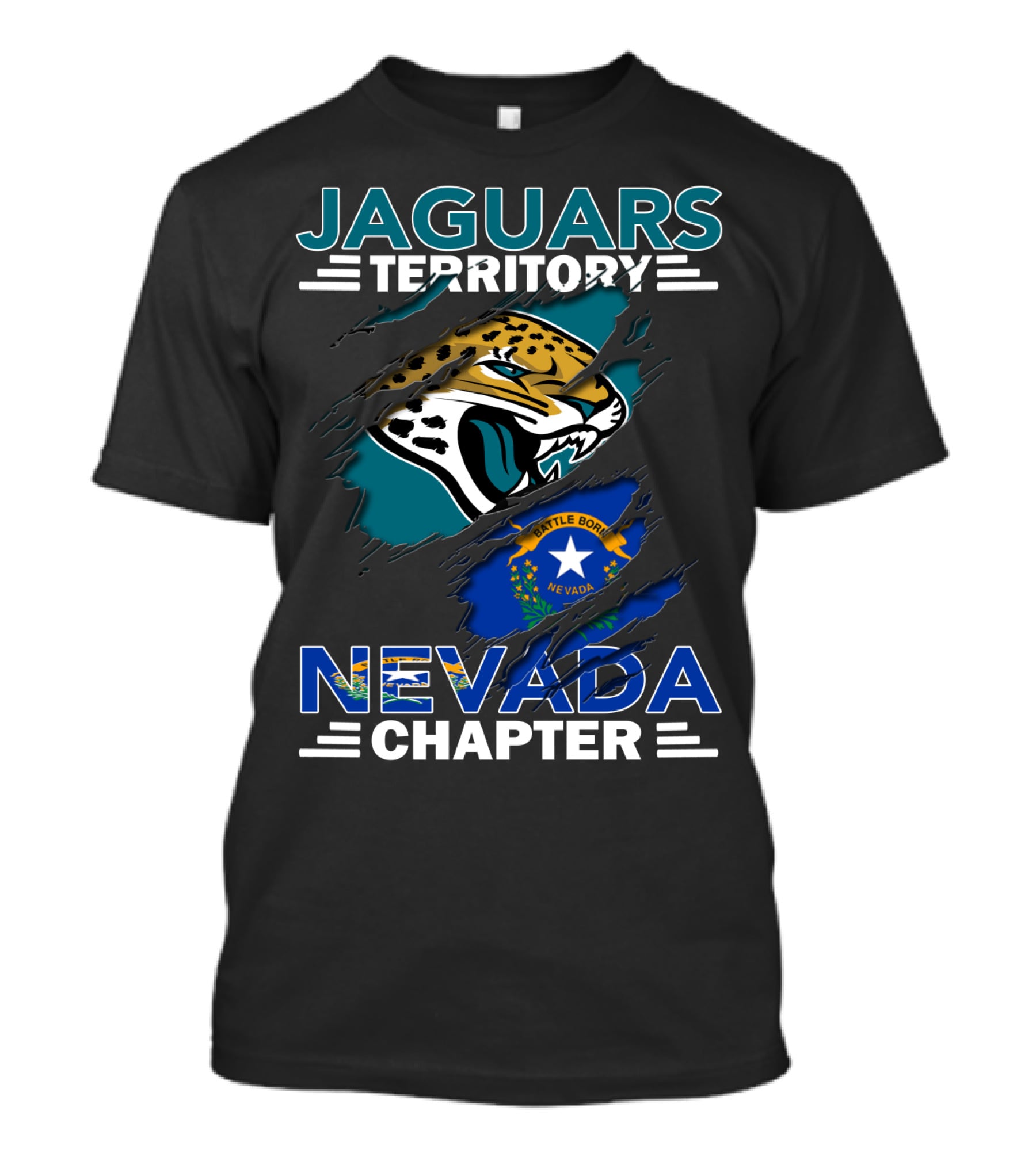 Jaguars Territory Nevada Chapter Battle Born Flag Emblem T-Shirt