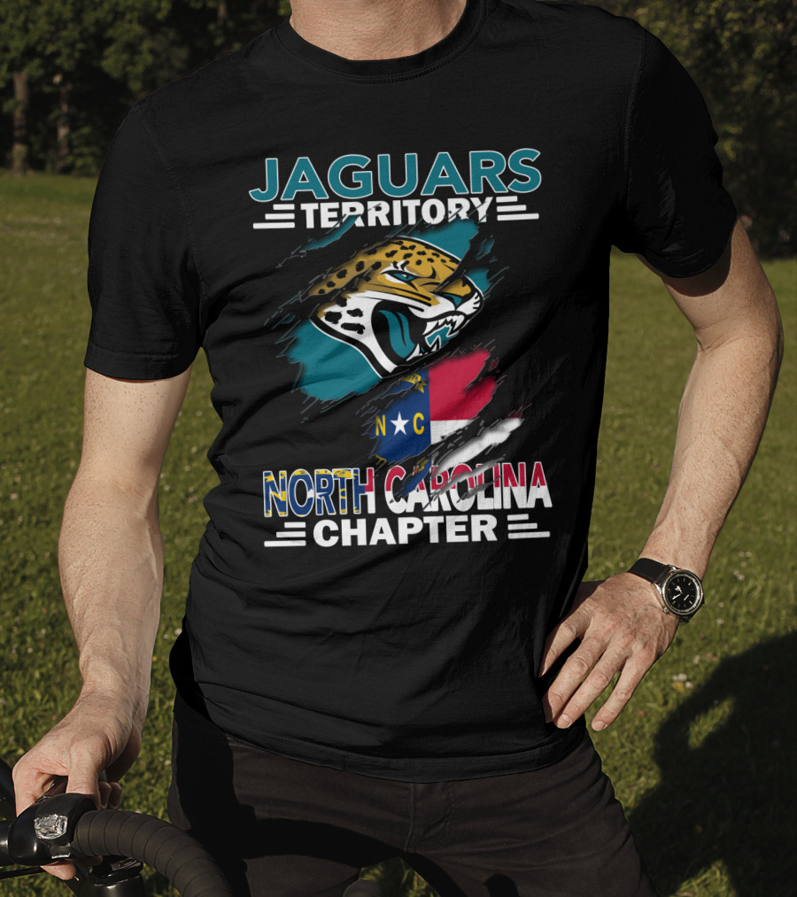 Jaguars Territory North Carolina Chapter Logo And State Flag Fusion T-Shirt