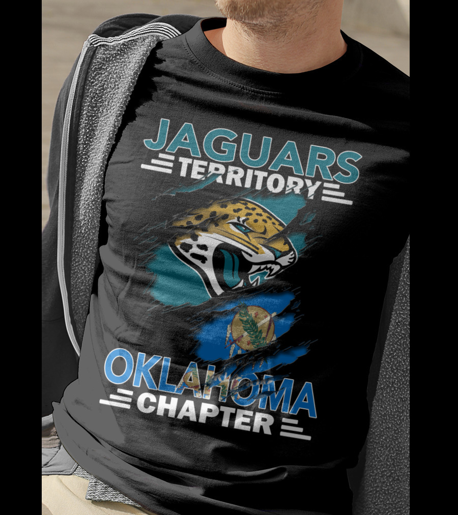 Jaguars Territory Oklahoma Chapter Logo With State Flag Emblem T-Shirt