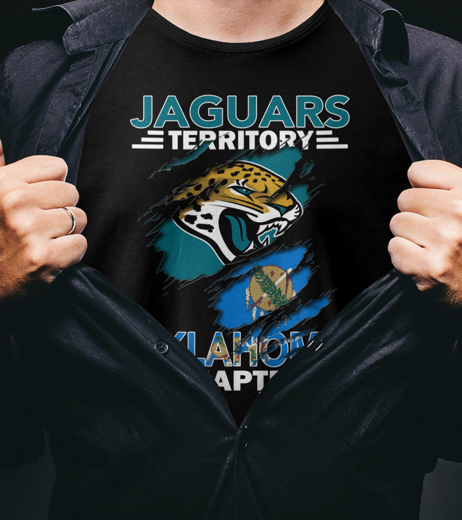 Jaguars Territory Oklahoma Chapter Logo With State Flag Emblem T-Shirt