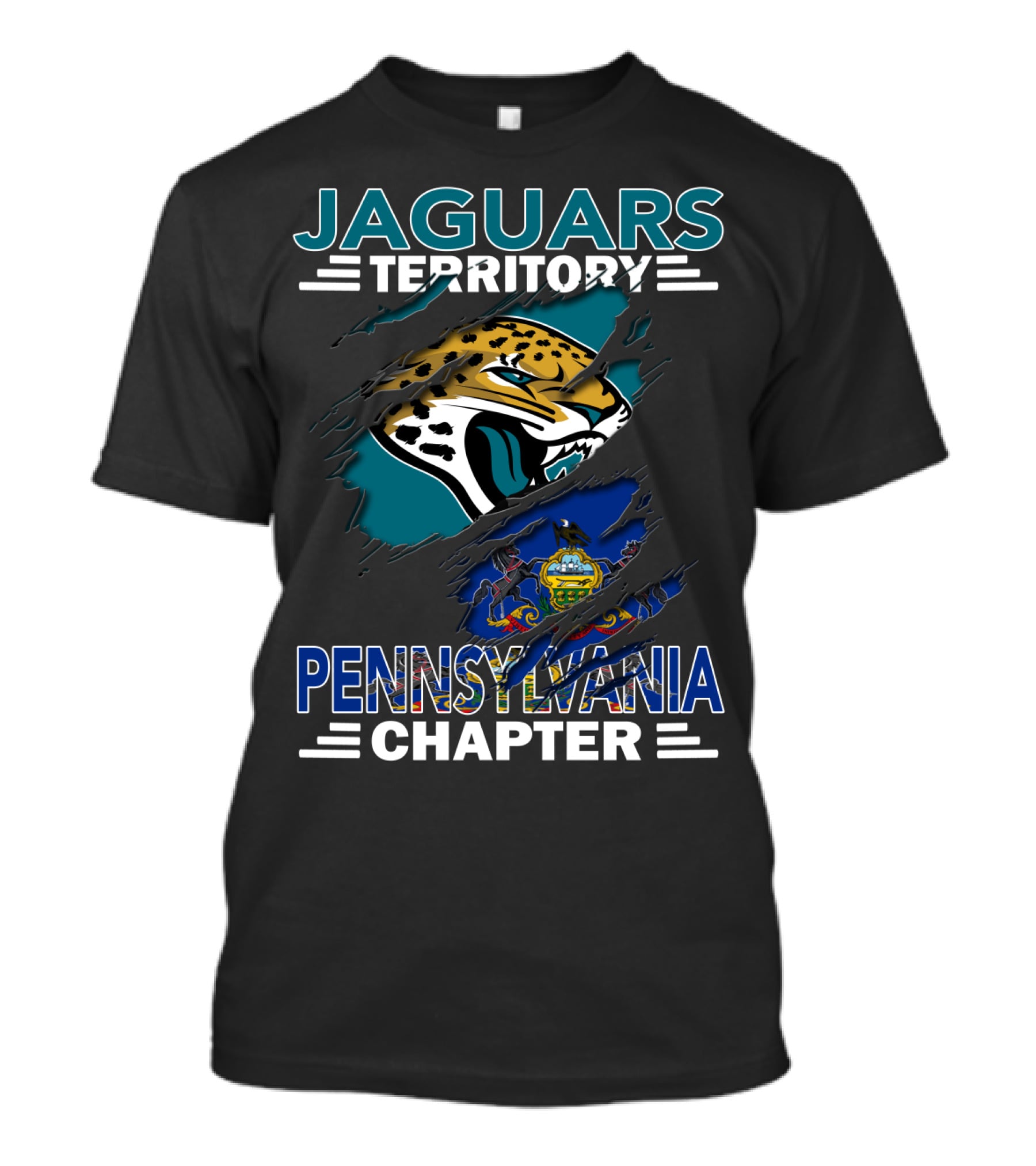 Jaguars Territory Pennsylvania Chapter Jaguars Logo State Flag T-Shirt