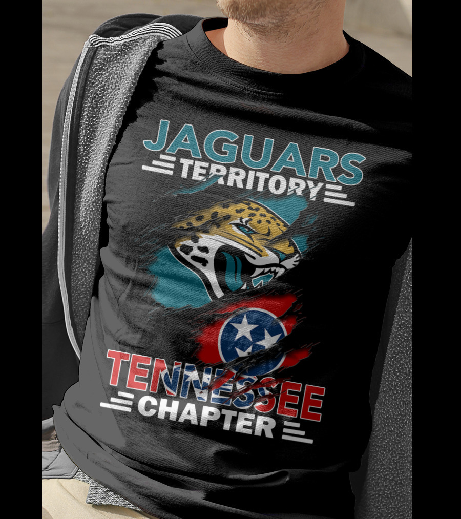 Jaguars Territory Tennessee Chapter Logo With Jaguar And Tennessee Flag T-Shirt