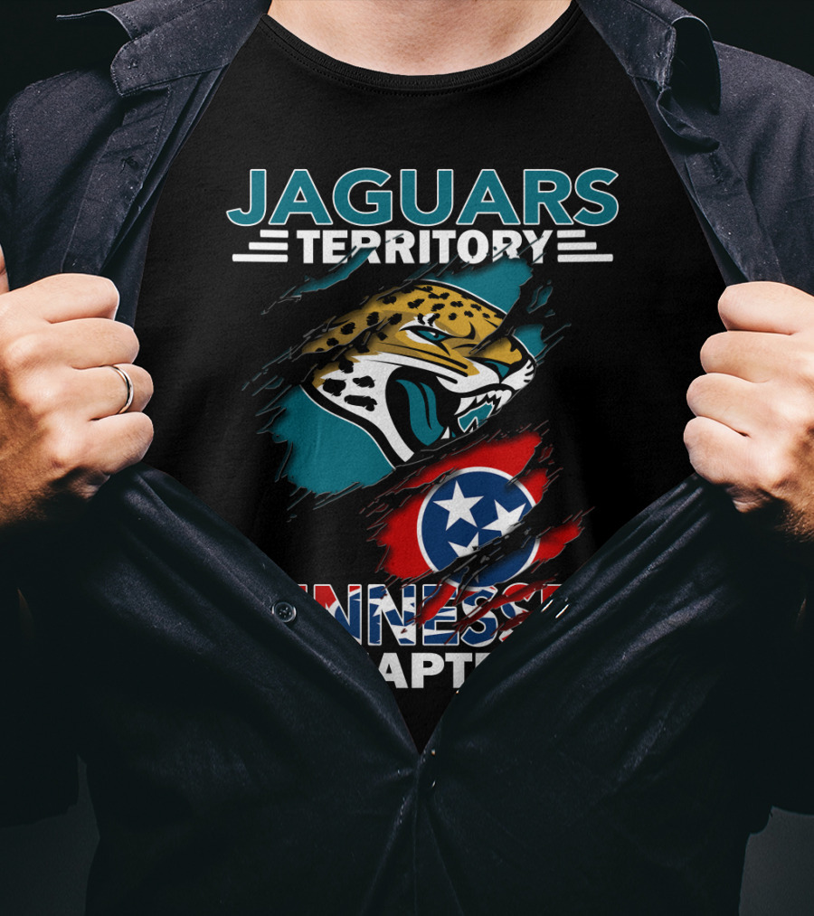 Jaguars Territory Tennessee Chapter Logo With Jaguar And Tennessee Flag T-Shirt