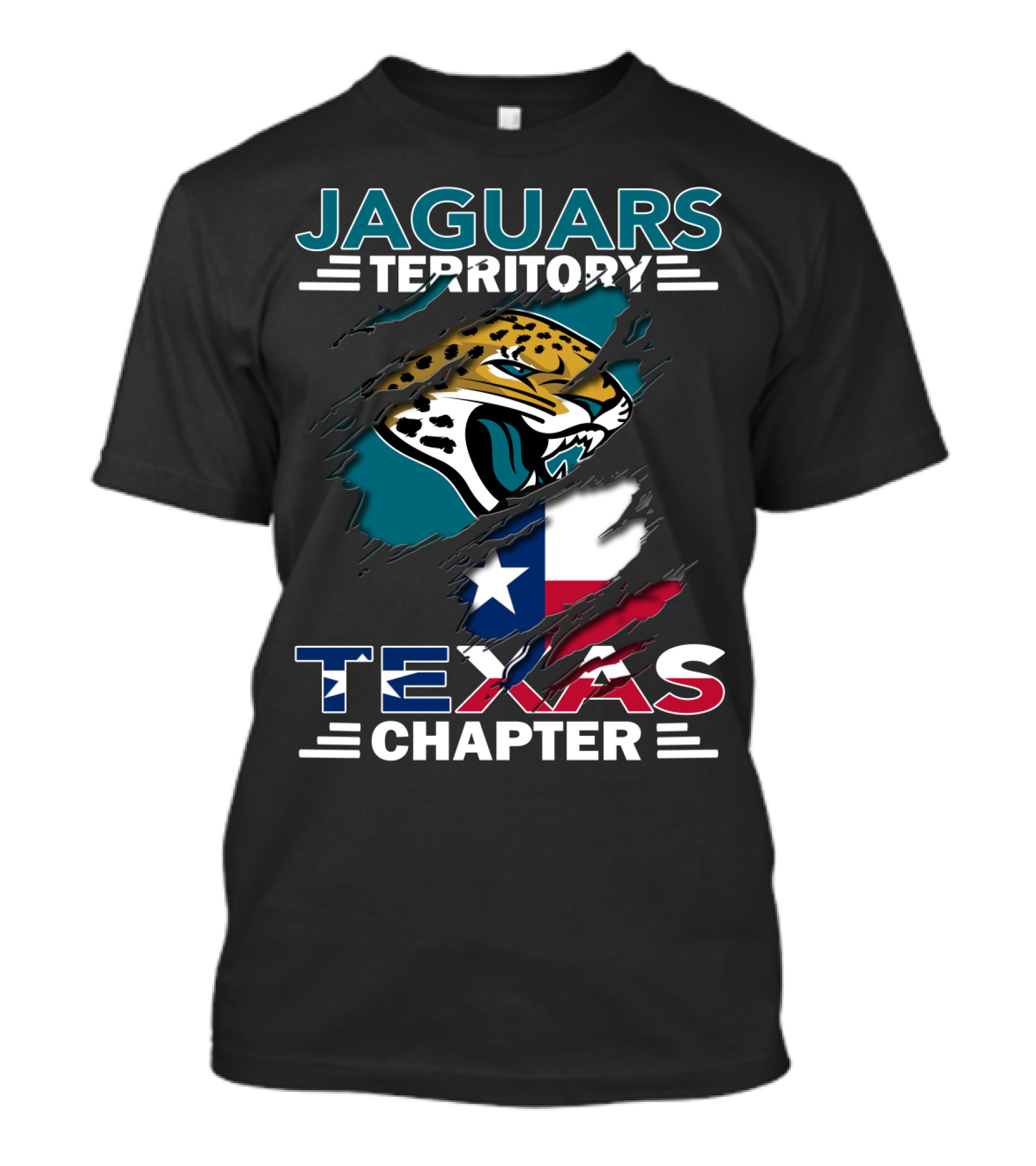 Jaguars Territory Texas Chapter With Texas Flag And Jaguar T-Shirt