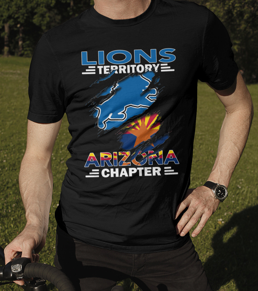 Lions Territory Arizona Chapter NFL Fan Shirt Arizona Flag And Lions T-Shirt