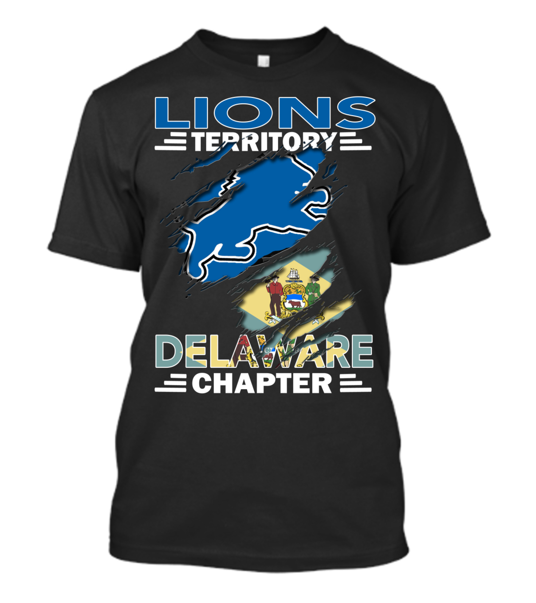 Lions Territory Delaware Chapter State Emblem T-Shirt