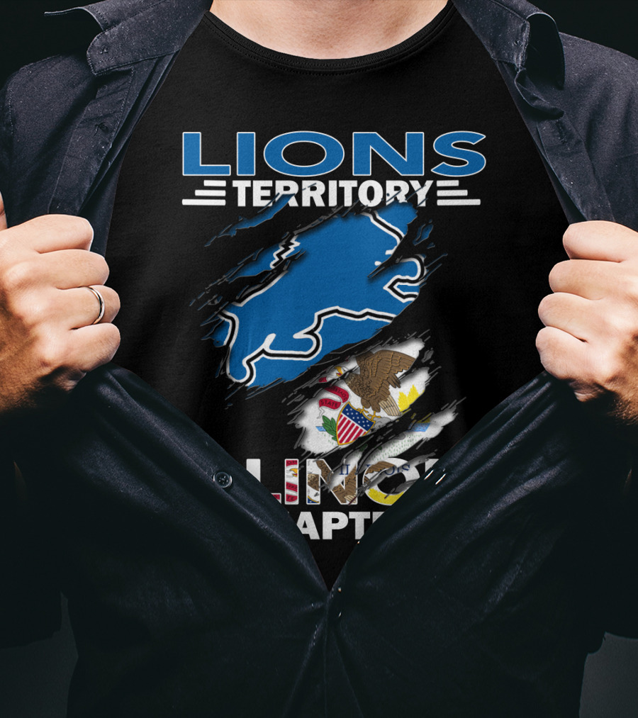 Lions Territory Illinois Chapter Blue And Eagle Emblem T-Shirt
