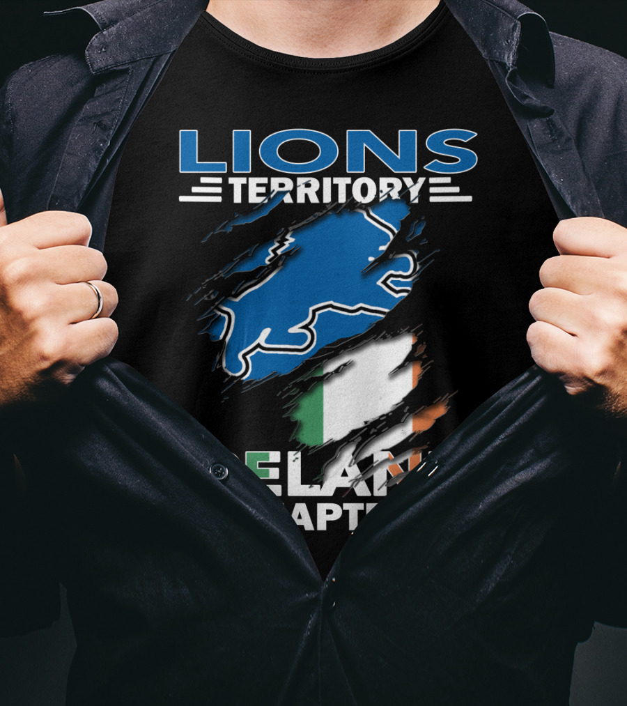 Lions Territory Detroit Ireland Chapter Irish Flag T-Shirt