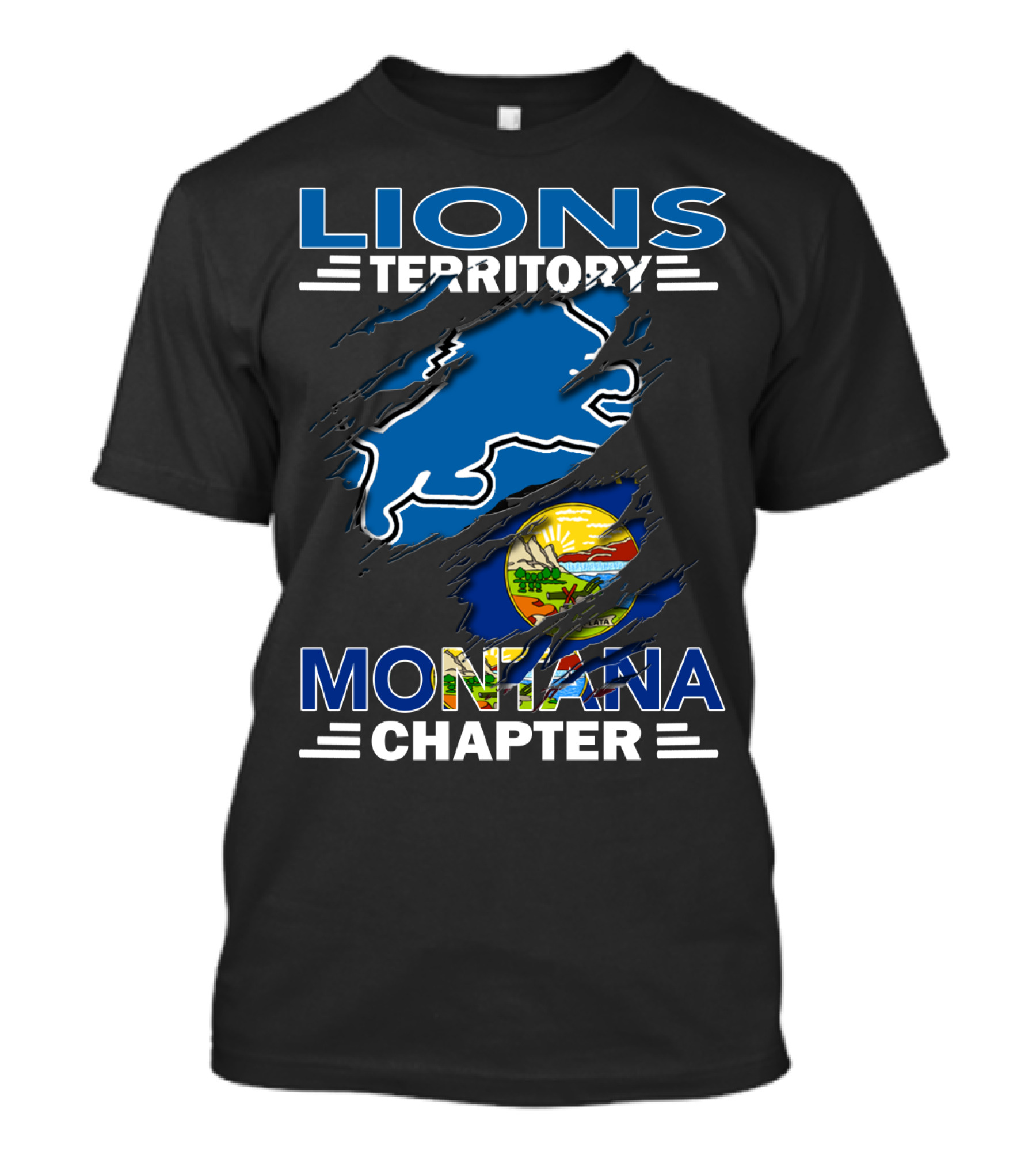 Lions Territory Montana Chapter State Pride Emblem T-Shirt