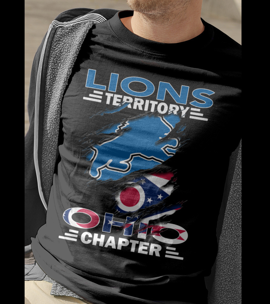 Lions Territory Ohio Chapter Ohio Flag And Lion T-Shirt