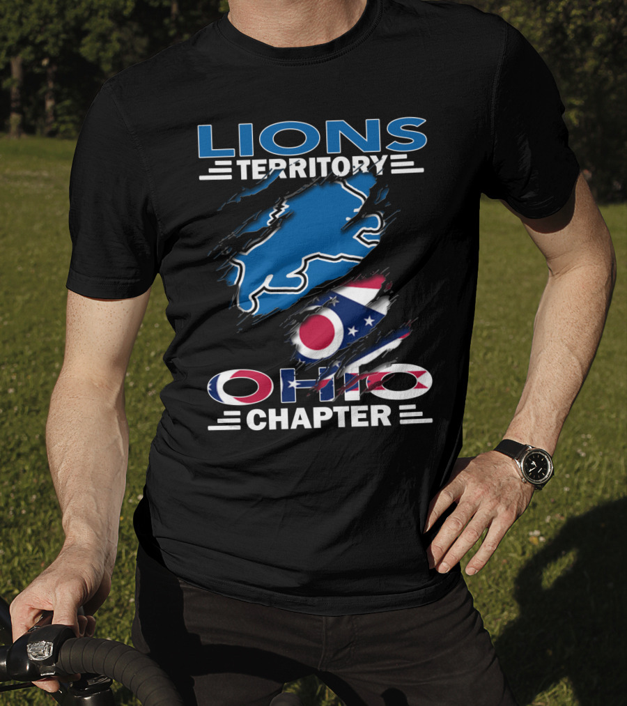 Lions Territory Ohio Chapter Ohio Flag And Lion T-Shirt