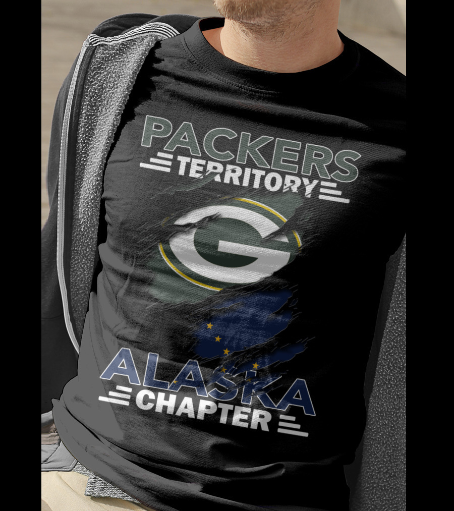 Packers Territory Alaska Chapter Green Bay Logo And Alaska Flag T-Shirt