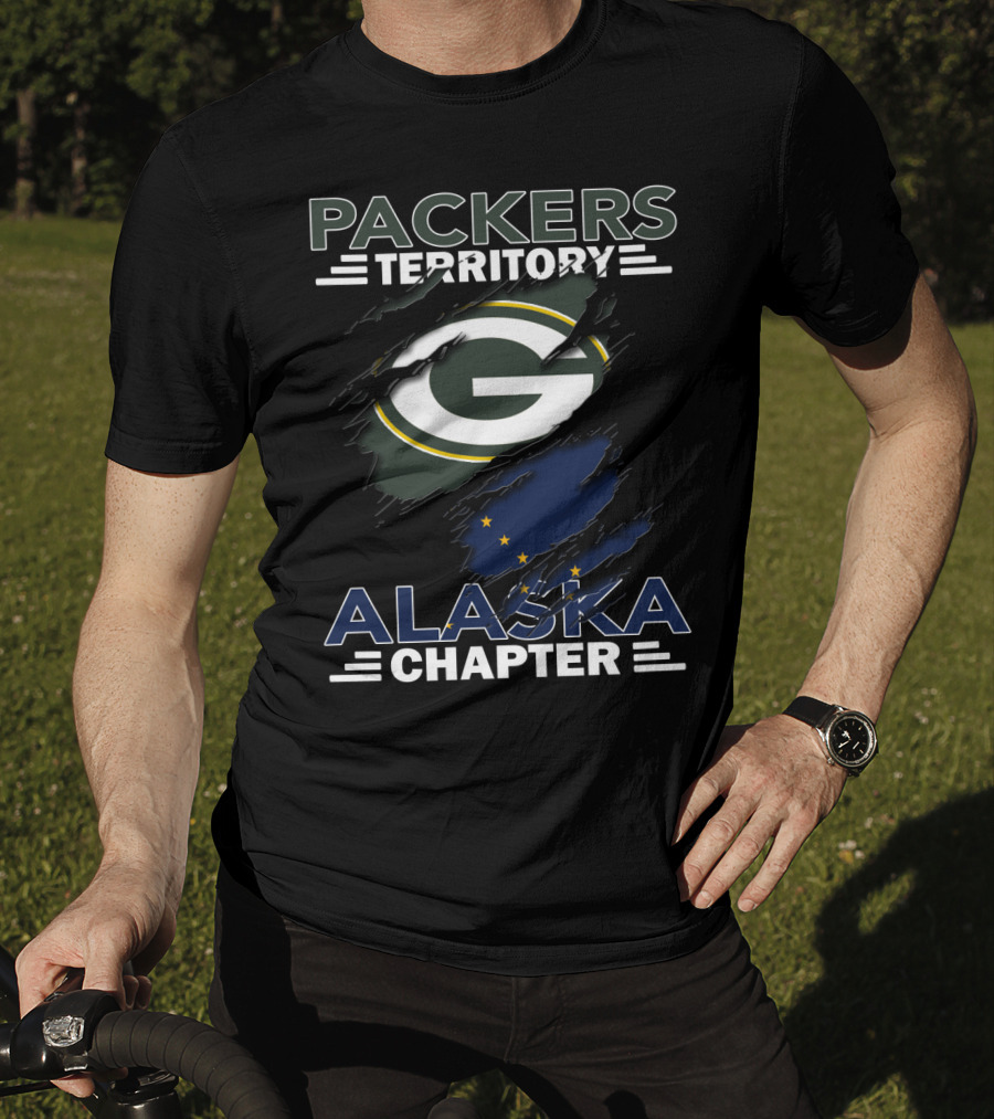Packers Territory Alaska Chapter Green Bay Logo And Alaska Flag T-Shirt