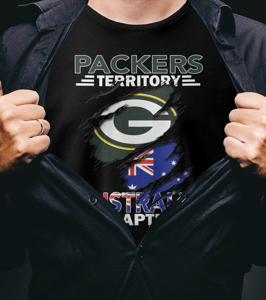 Packers Territory Australia Chapter Green Bay Packers Logo With Australian Flag T-Shirt