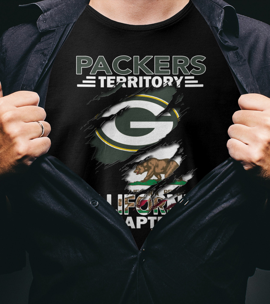 Packers Territory California Chapter Green Bay Bear Flag T-Shirt