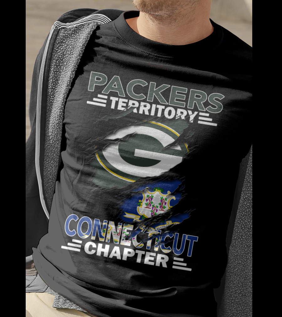 Packers Territory Connecticut Chapter Green Bay Logo And Connecticut State Emblem T-Shirt
