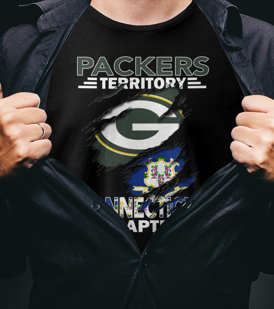 Packers Territory Connecticut Chapter Green Bay Logo And Connecticut State Emblem T-Shirt