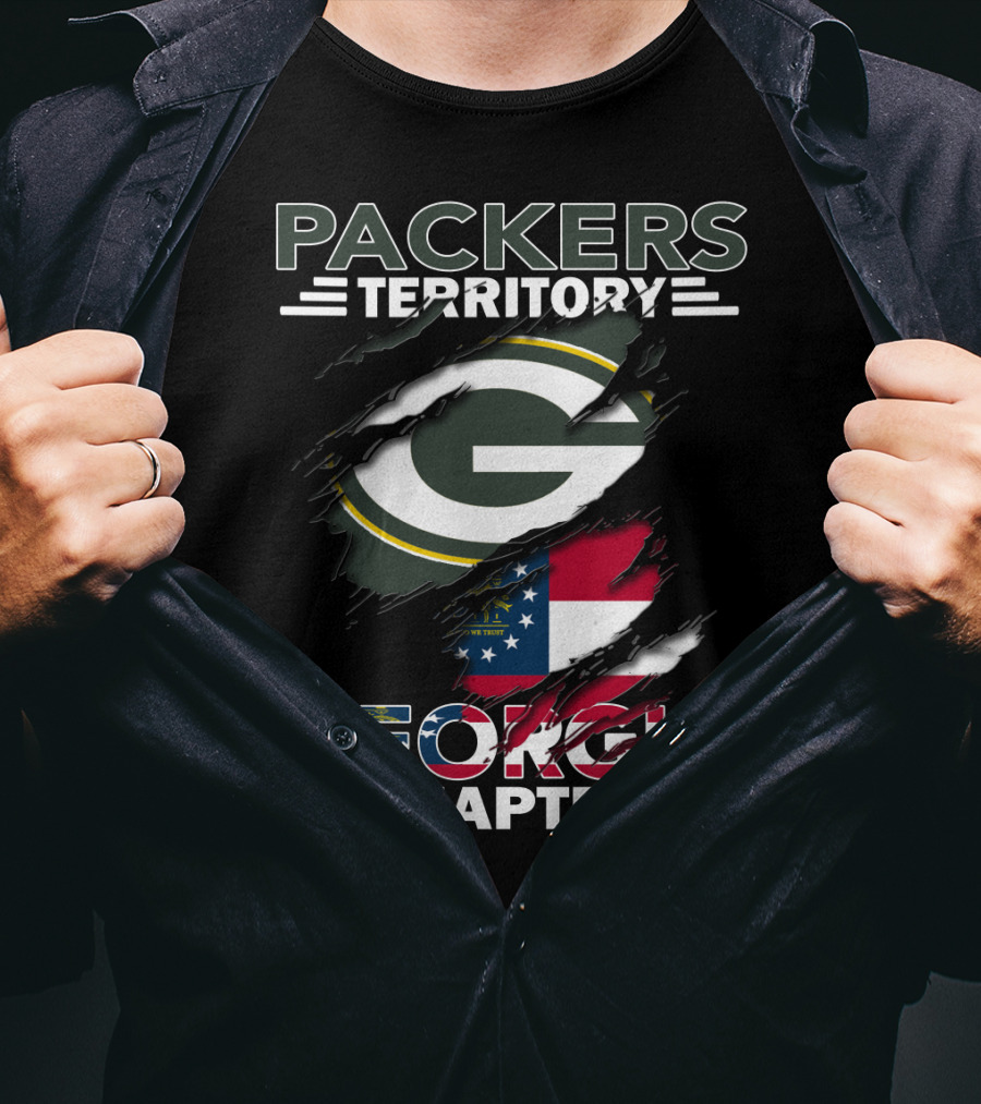 Packers Territory Georgia Chapter Green Bay Football Logo And Georgia Flag Integration T-Shirt