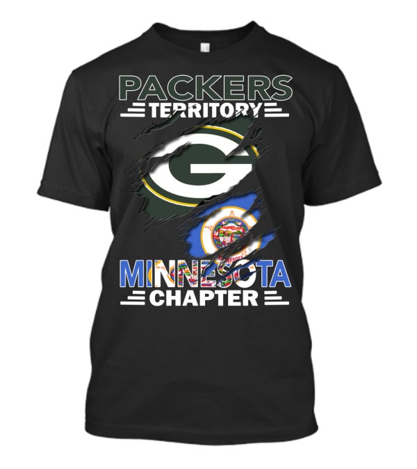 Packers Territory Minnesota Chapter Green Bay Logo With Minnesota Emblem T-Shirt