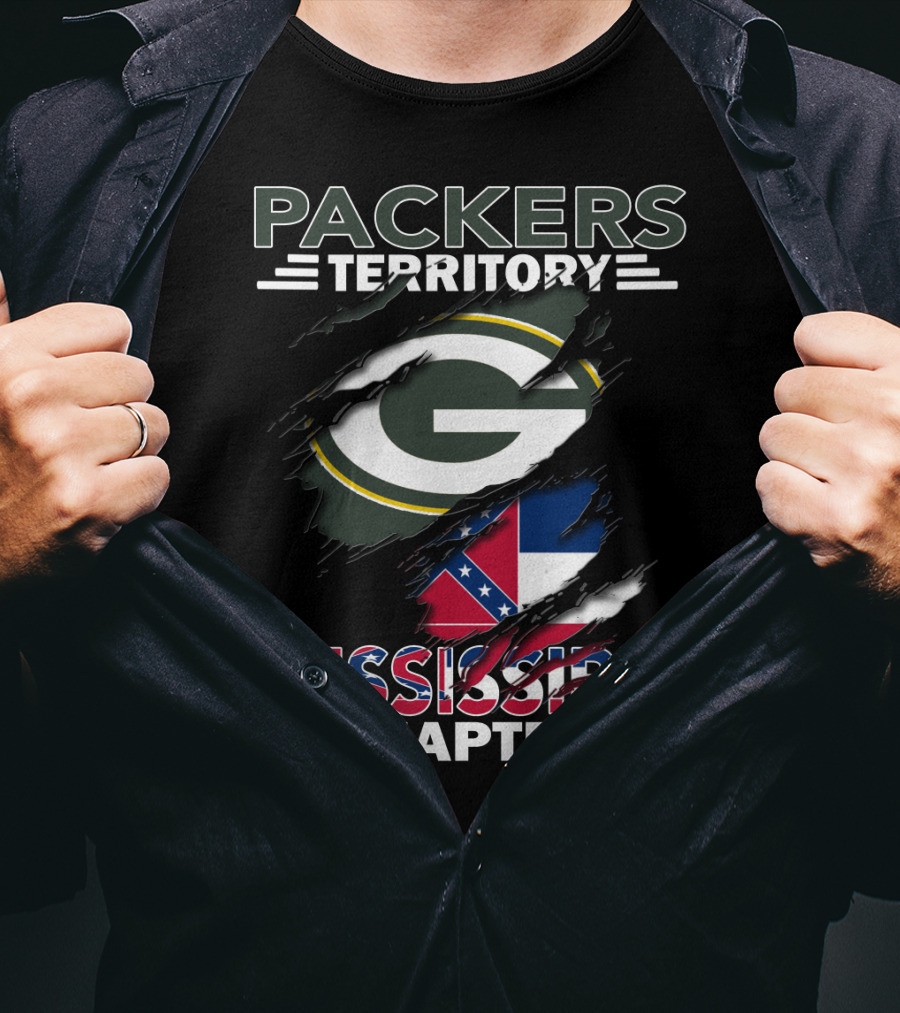 Packers Territory Mississippi Chapter Green Bay Packers Logo And Mississippi Flag Elements T-Shirt