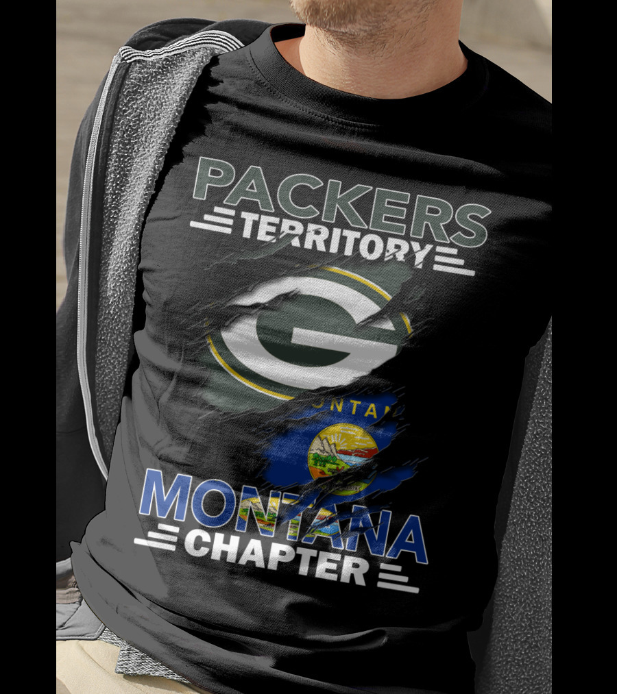 Packers Territory Montana Chapter Football Flag Hybrid T-Shirt