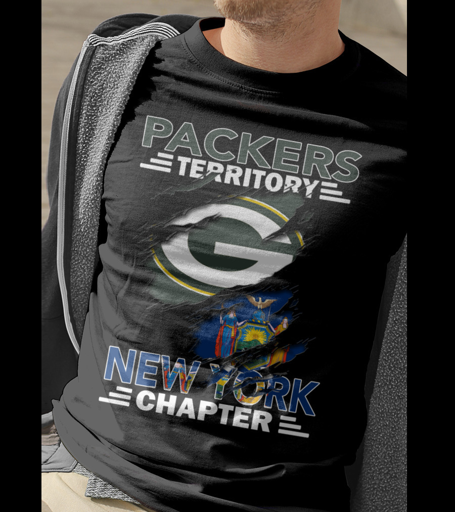 Packers Territory New York Chapter Green Bay Icon New York Flag T-Shirt