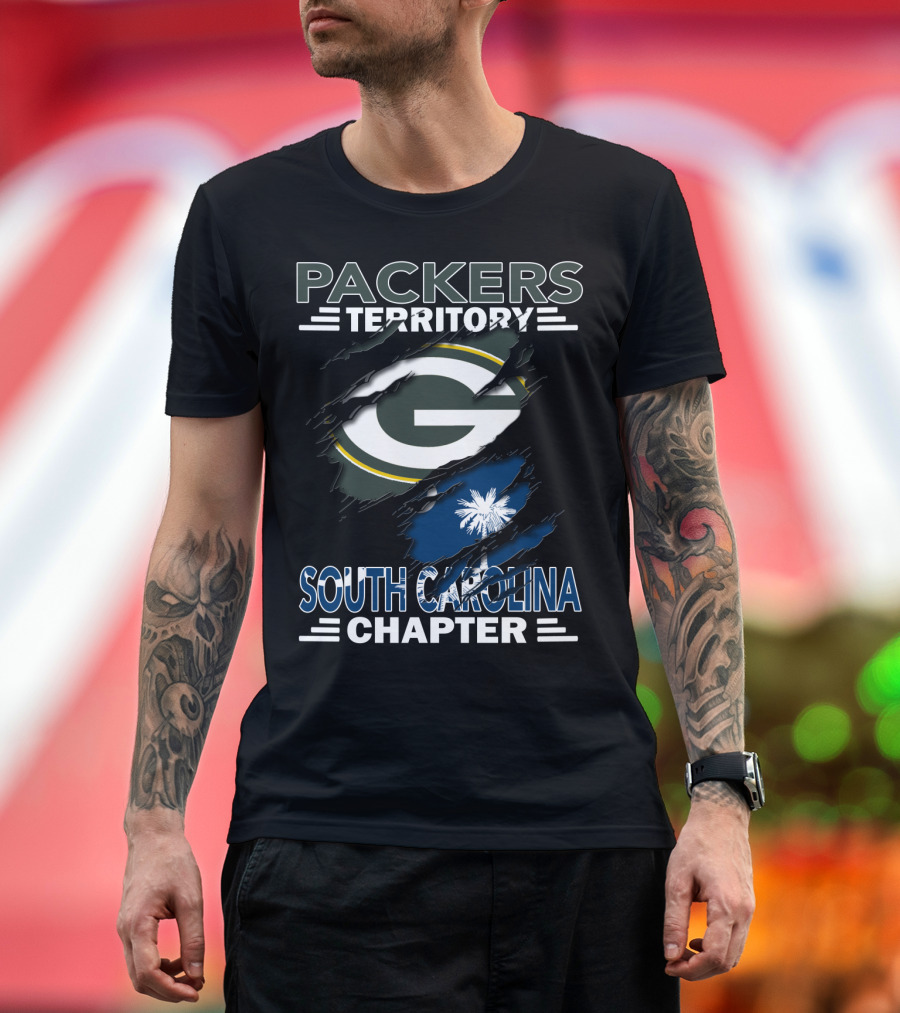 Packers Territory South Carolina Chapter Green Bay Packers Logo and South Carolina Flag T-Shirt