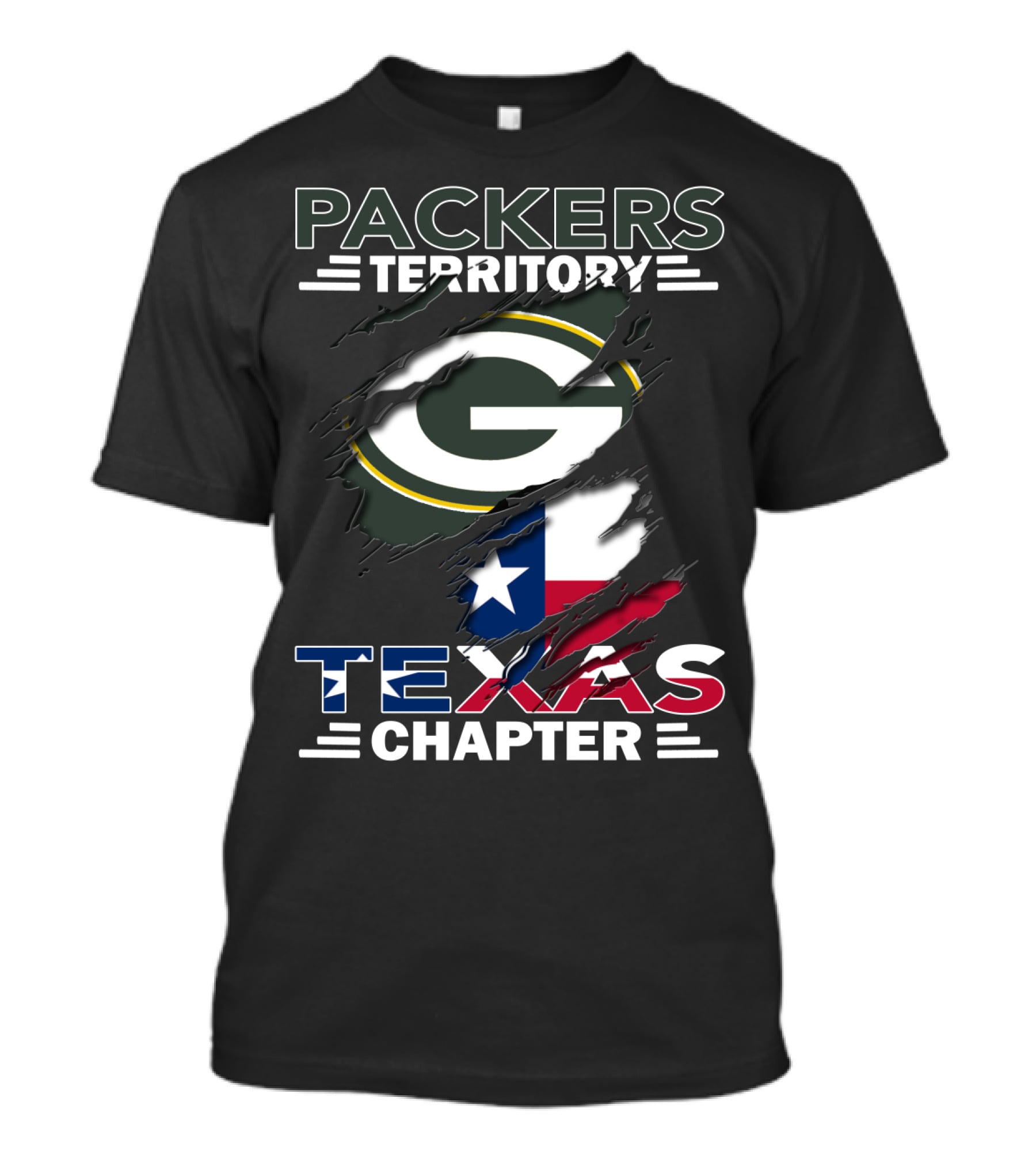 Packers Territory Texas Chapter Green Bay Icon And Lone Star T-Shirt