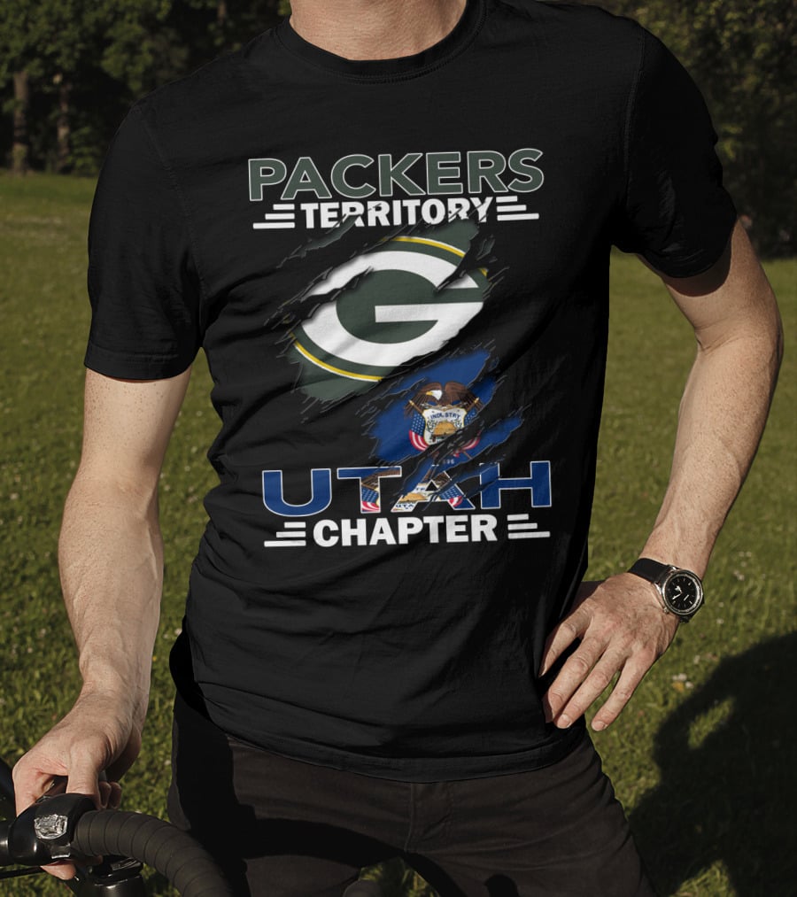 Packers Territory Utah Chapter Green Bay Packers Logo And Utah State Flag T-Shirt