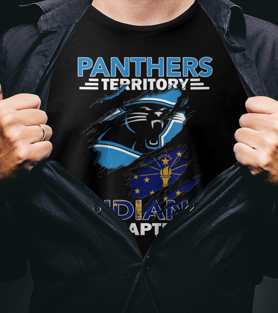 Panthers Territory Indiana Chapter Flag And Panther Face T-Shirt
