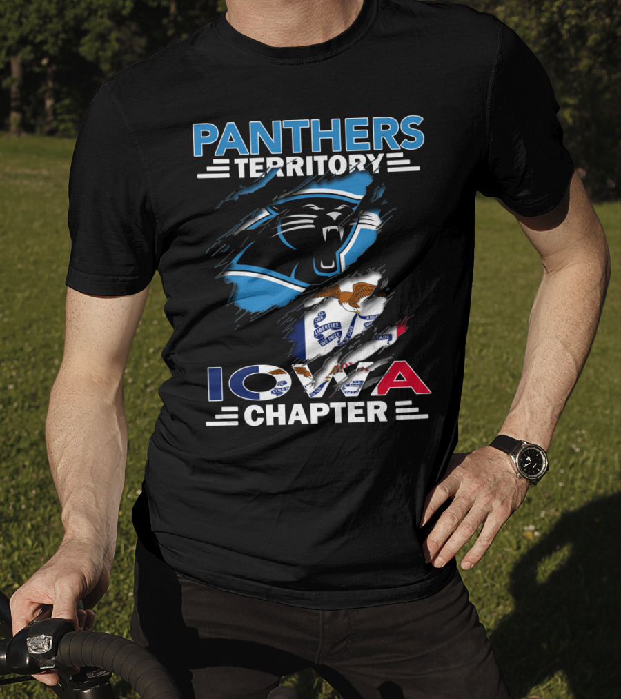 Panthers Territory Iowa Chapter Football Fans USA Flag T-Shirt