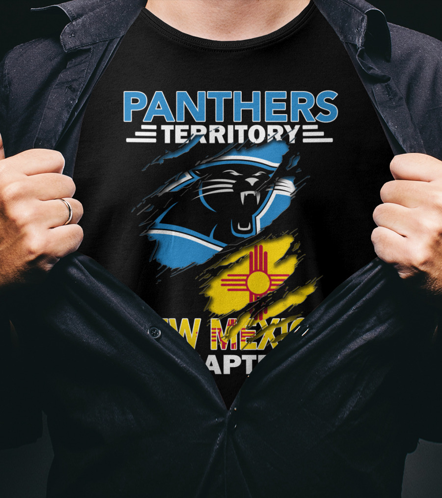Panthers Territory New Mexico Chapter Zia Symbol Blue Black Panther T-Shirt