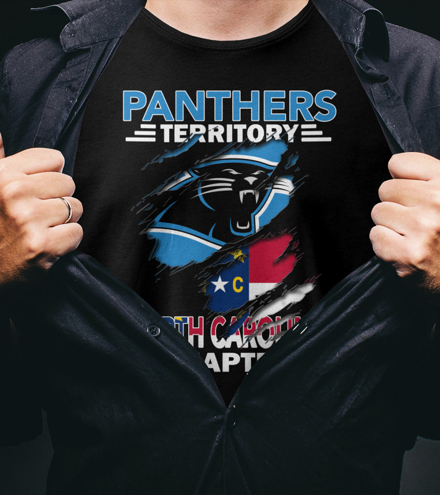 Panthers Territory North Carolina Chapter Flag And Logo Integration T-Shirt