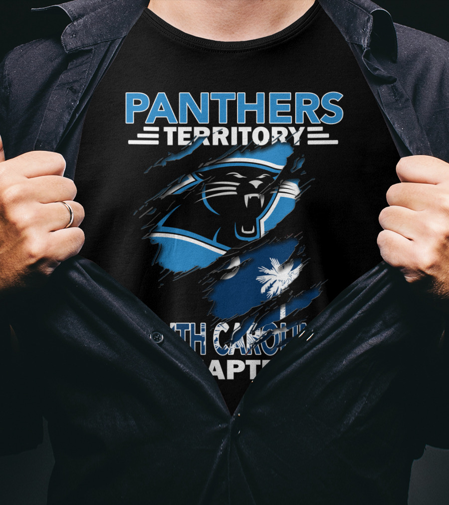 Panthers Territory South Carolina Chapter Logo With Iconic Panther And Palm T-Shirt