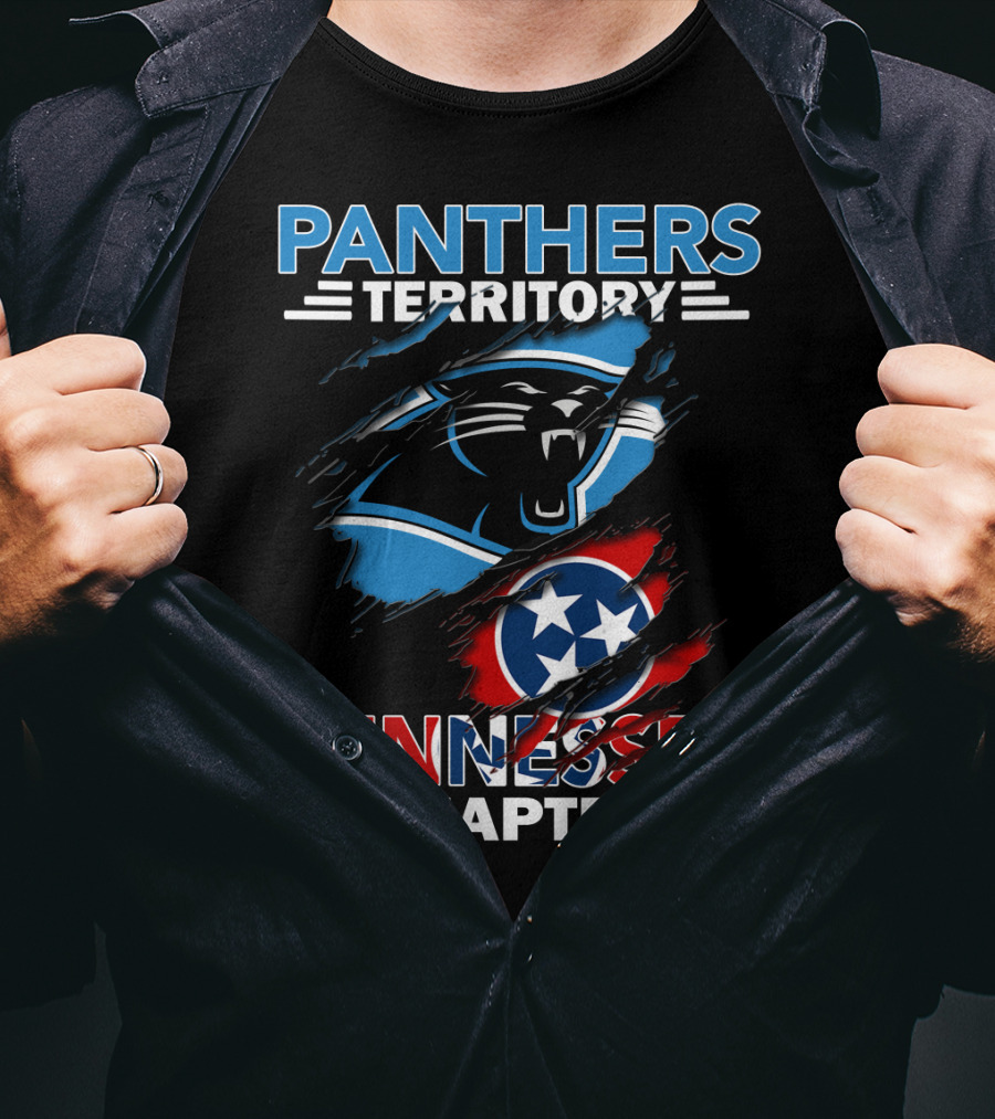 Panthers Territory Tennessee Chapter With Carolina Panthers Logo And Tennessee Flag T-Shirt