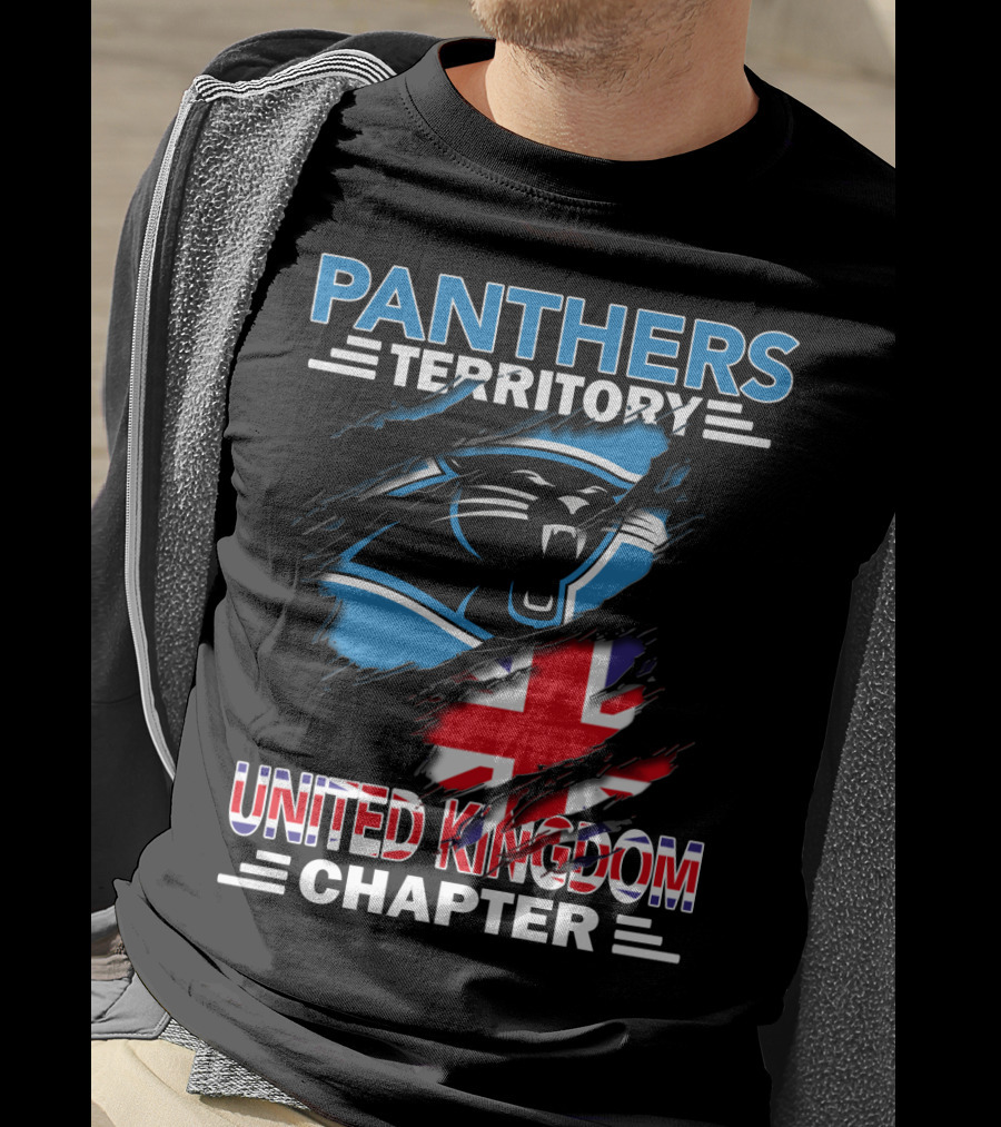 Panthers Territory United Kingdom Chapter British Flag And Panther T-Shirt