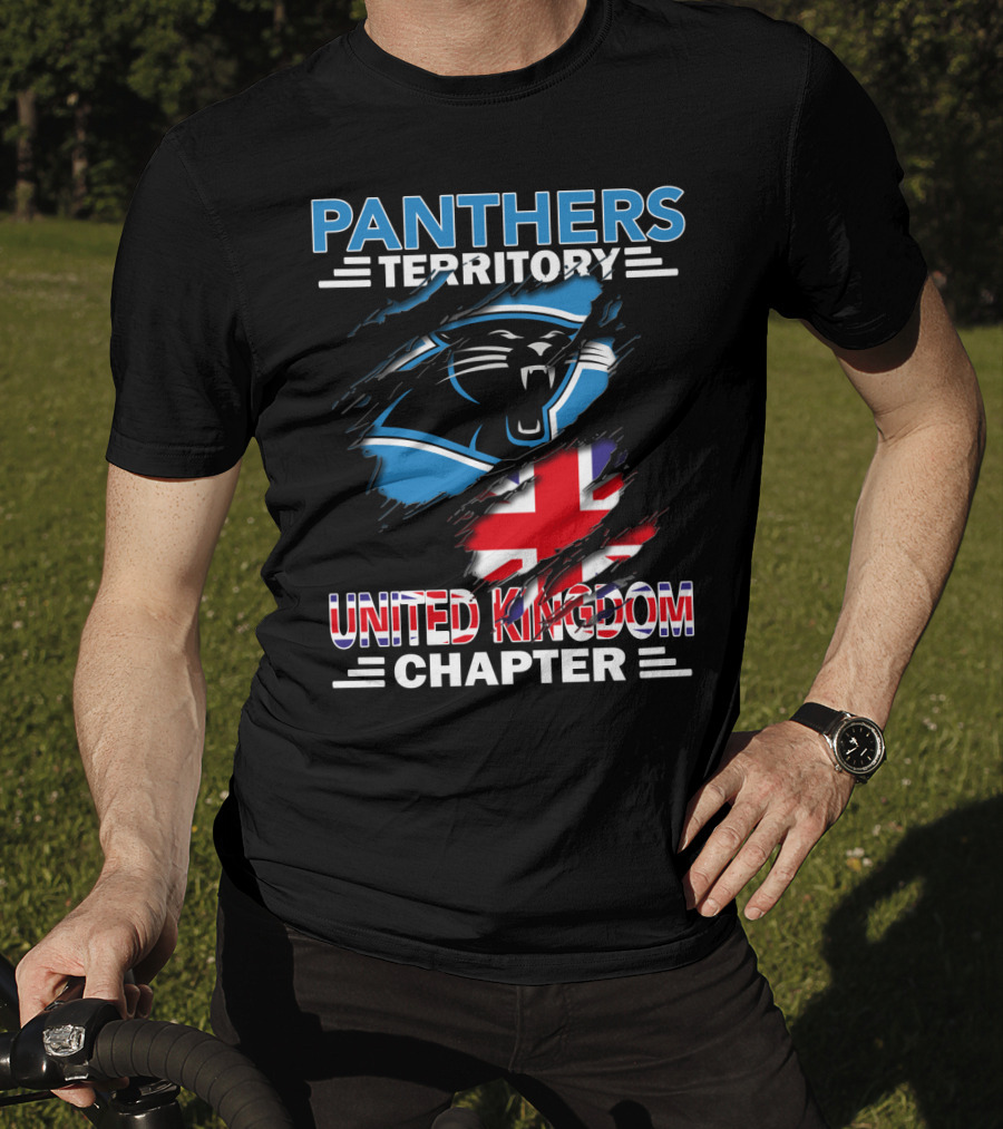 Panthers Territory United Kingdom Chapter British Flag And Panther T-Shirt