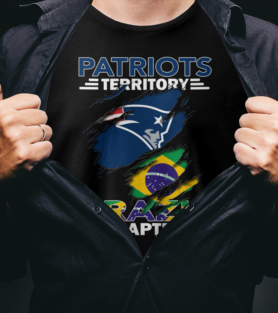 Patriots Territory Brazil Chapter New England Patriots Fan Club Brazil Flag T-Shirt