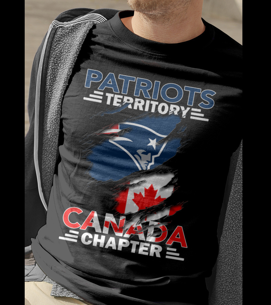 Patriots Territory Canada Chapter Maple Leaf Flag NFL T-Shirt