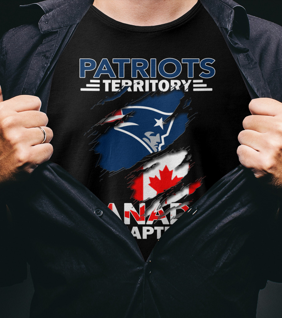 Patriots Territory Canada Chapter Maple Leaf Flag NFL T-Shirt
