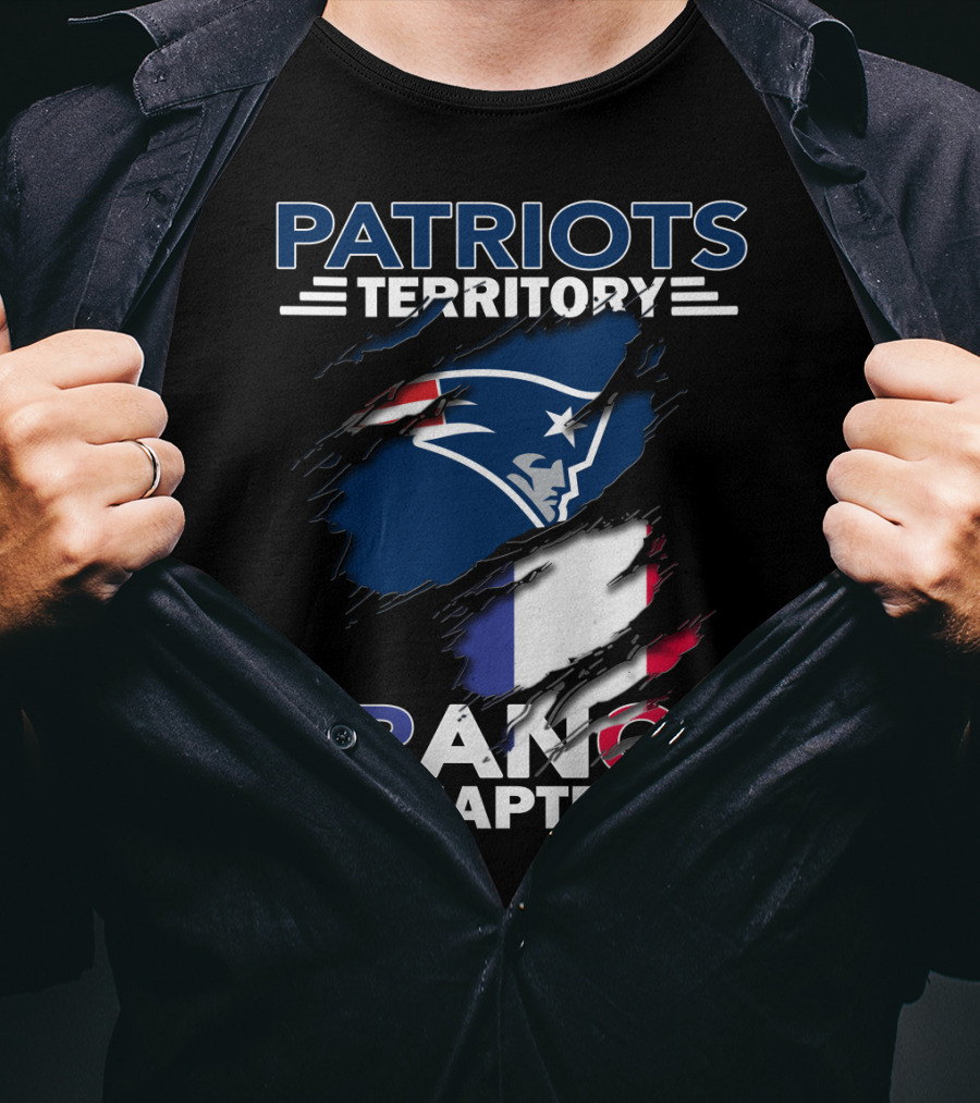 New England Patriots Territory France Chapter Flag T-Shirt