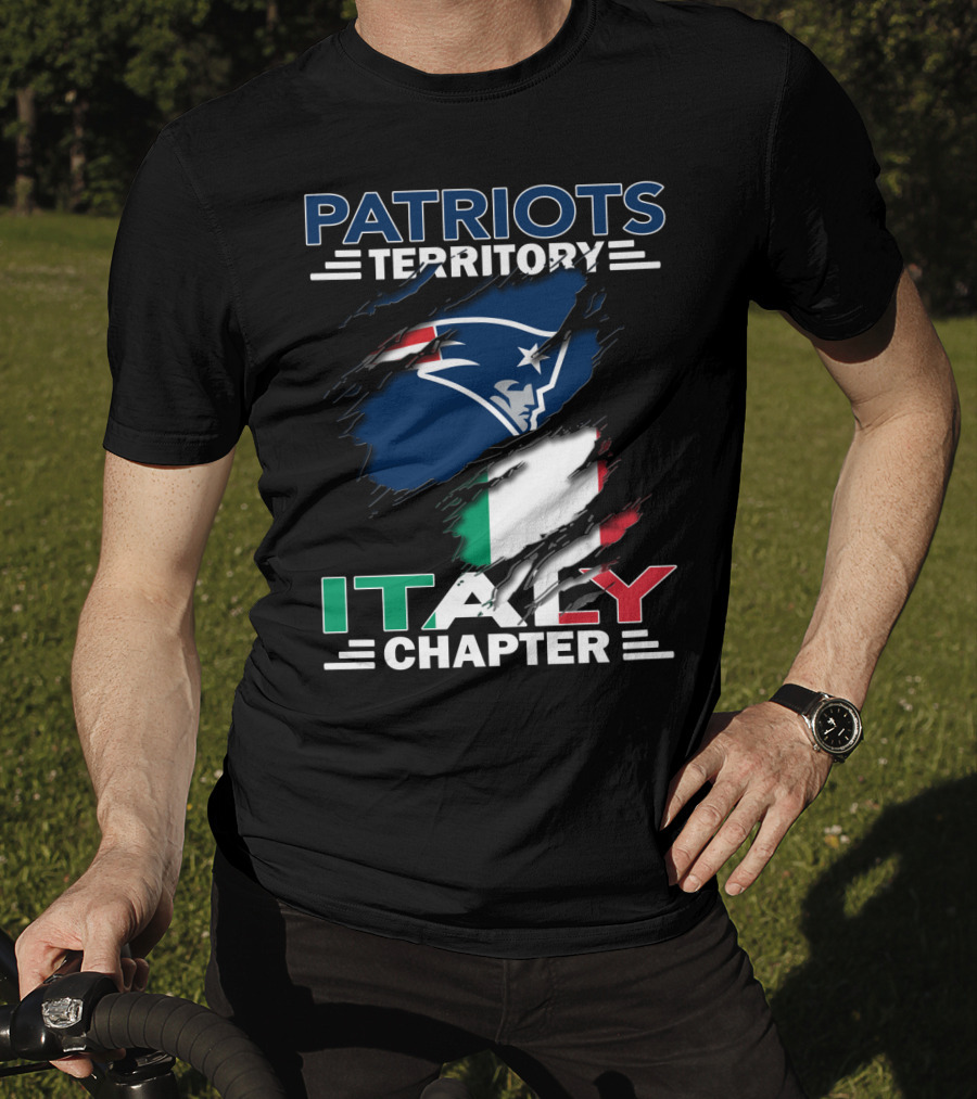 Patriots Territory Italy Chapter New England Logo Italian Flag T-Shirt