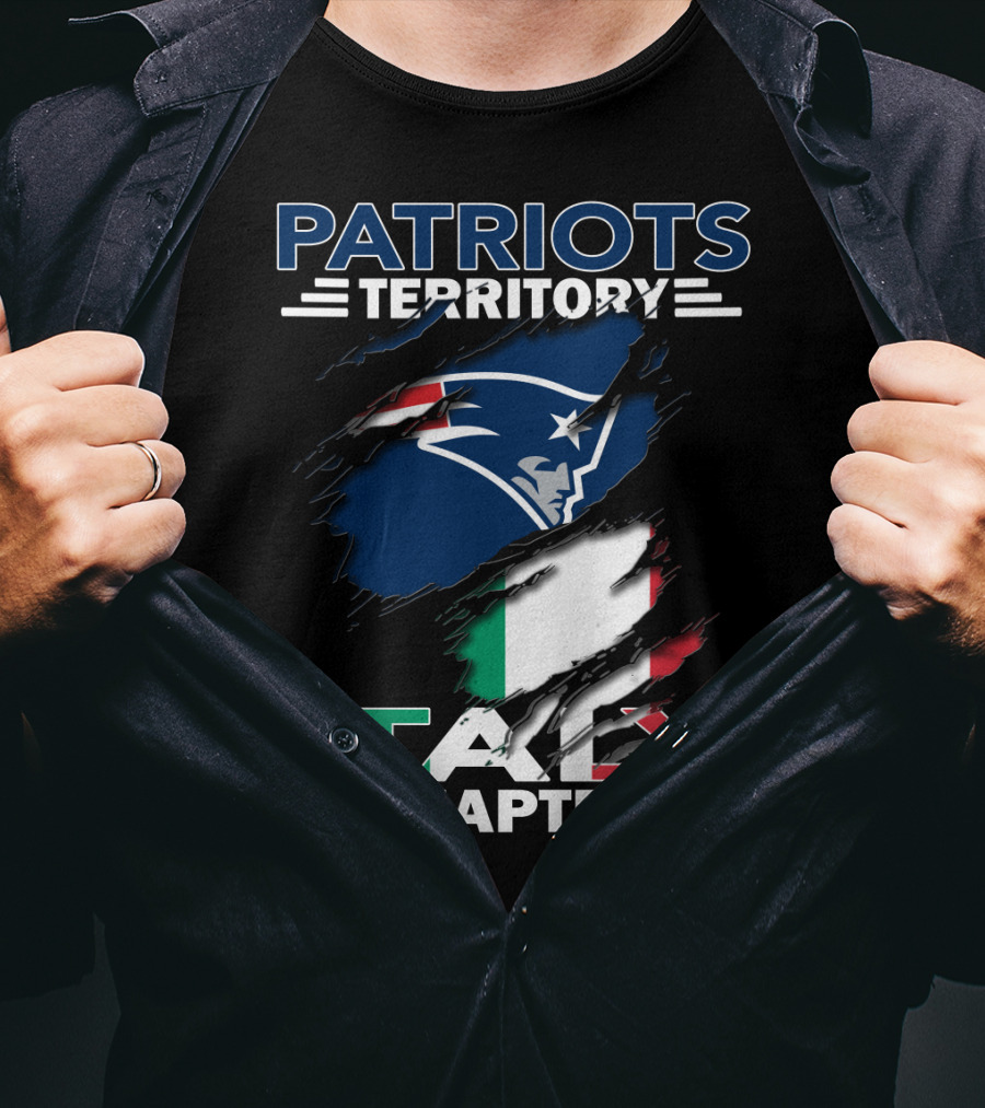 Patriots Territory Italy Chapter New England Logo Italian Flag T-Shirt