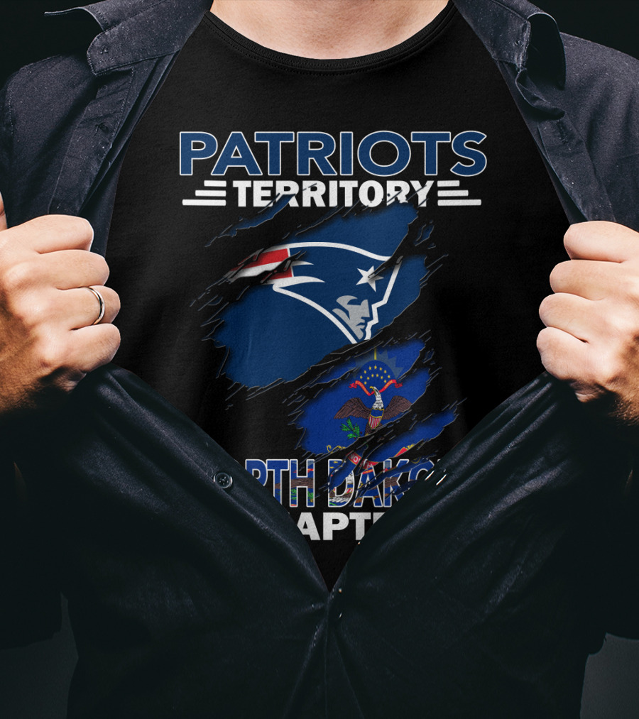 Patriots Territory North Dakota Chapter With Team Logo And State Flag T-Shirt